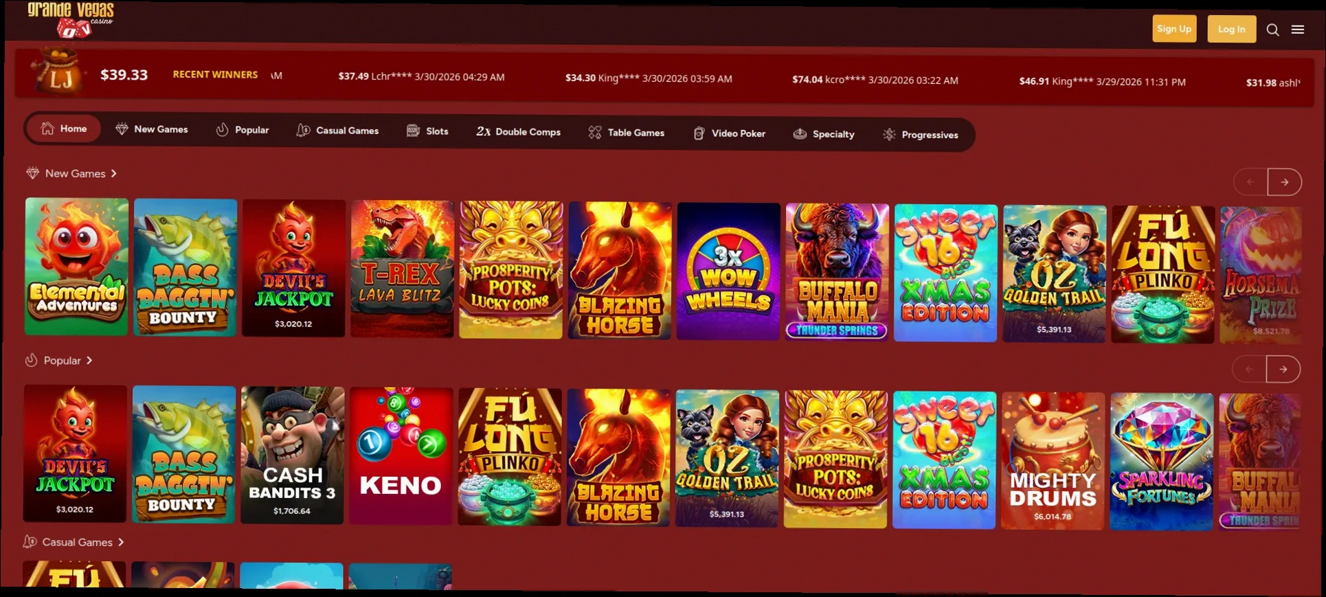 Grande vegas Casino 300% up to 300 CAD + 50 Free Spins